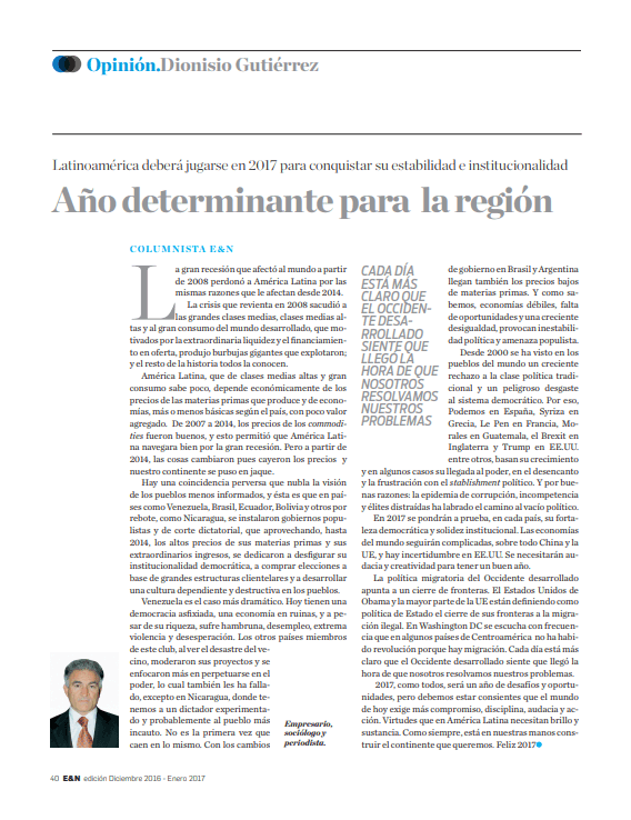 Año determinante para la región