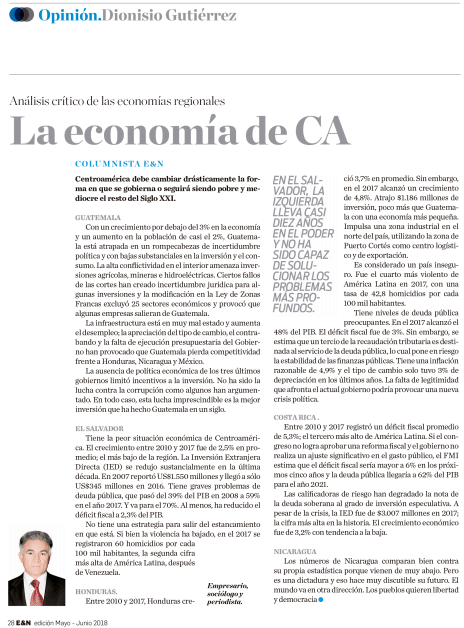 La economía de Centroamérica