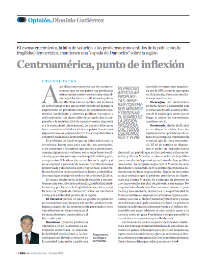 Centroamérica, punto de inflexión