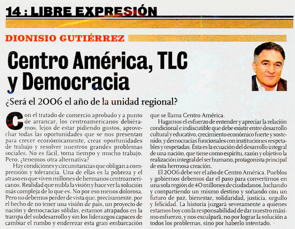 Centroamérica, TLC y Democracia