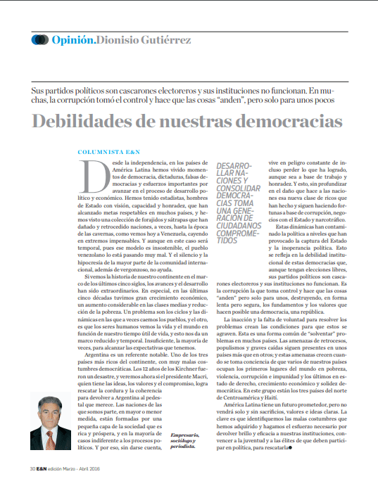 Debilidades de Nuestras Democracias