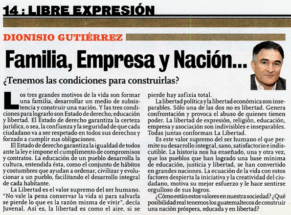 Familia, empresa y nación