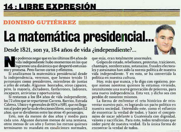 La matemática presidencial