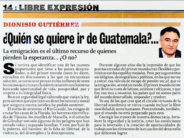 ¿Quién se quiere ir de Guatemala?