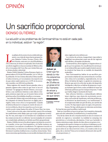 Un sacrificio proporcional