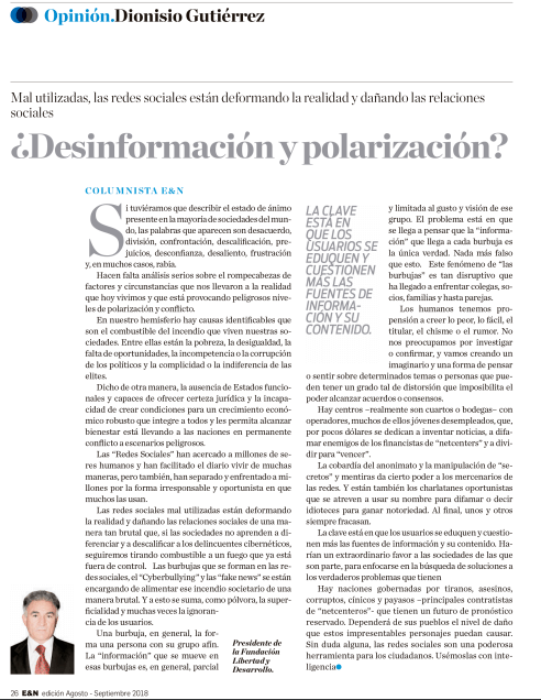 Redes Sociales: ¿desinformación y polarización?